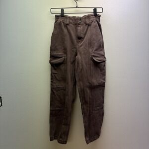 PacSun‎ Cargo Pants Women Small Brown High Rise Elastic Waist Utility Pockets